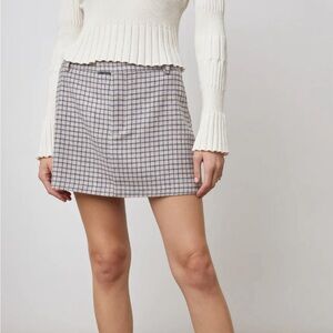 Rails Prim Skirt Lilac Navy Mini Check Women’s Size 8 NEW with Tags